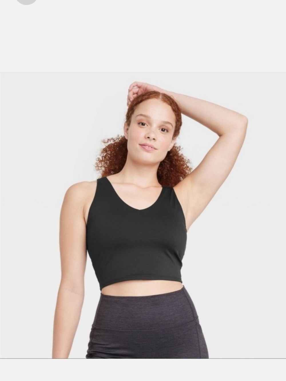 Cropped V-Neck Light Support Sports Bra NWT Size Large